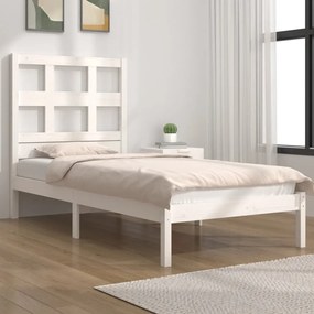 Cama sem colchão 90x190 cm madeira de pinho maciça branco