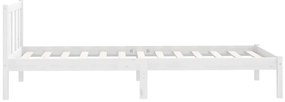 Estrutura de cama solteiro 90x190 cm pinho maciço branco