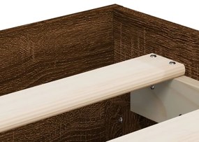 Estrutura de cama gavetas derivados madeira carvalho castanho
