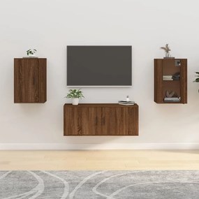 Móveis de TV de parede 2 pcs 40x34,5x60 cm carvalho castanho