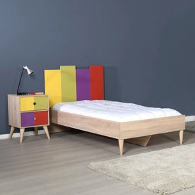 Mesa de Cabeceira "Arco-Íris" - Multicolor - 44x66x44cm - Design Moder
