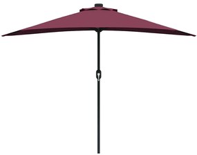 Guarda-sol de Jardim Vermelho bordô 294 x 150 x 224 cm tecido