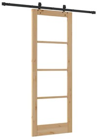 Porta Deslizante vidaXL com Conjunto de Hardware 'ORKDAL'Madeira Sólid