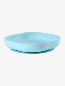 Prato em silicone Montessori, com ventosas da BEABA azul claro liso