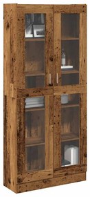 vidaXL Armário alto 82,5x30,5x185cm derivados de madeira madeira velha
