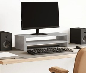 vidaXL Suporte monitor 54x22x15 cm derivados madeira cinzento cimento