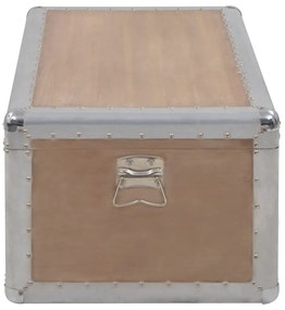 Caixa de arrumação madeira de abeto maciça 91x52x40 cm castanho