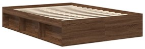 Estrutura de cama de casal 135x190 cm carvalho castanho