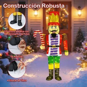 Soldado Quebra Nozes 170 cm Iluminado para Decoração de Natal  3D Pré-iluminada com 110 Luzes LED multicolorido