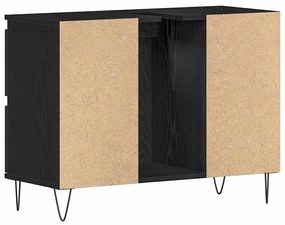 Gabinete de Pia de Banheiro vidaXL Carvalho Preto 80x33x60 cm Madeira