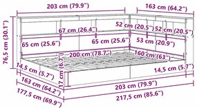 Cama Estante Branca 160 x 200 cm em Madeira de Engenharia