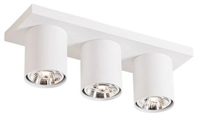 Candeeiro de teto moderno branco 3 luzes - Tubo Moderno
