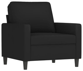3 pcs conjunto de sofás com almofadões veludo preto