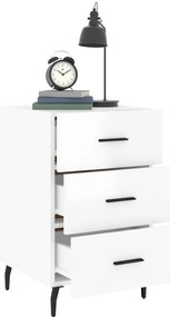 Mesa de cabeceira 40x40x66cm derivados madeira branco brilhante
