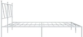 Estrutura de cama com cabeceira 180x200 cm metal branco
