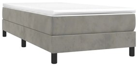 Estrutura de cama 90x190 cm veludo cinzento-claro