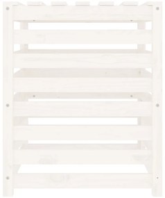 Caixote de compostagem 63,5x63,5x77,5cm pinho maciço branco