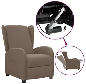 vidaXL Poltrona elevatória tecido cinzento-acastanhado