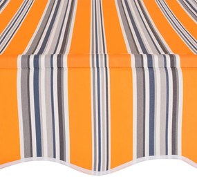 Toldo retrátil manual 150 cm riscas amarelas e azuis