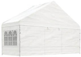 Gazebo com telhado 11,15x5,88x3,75 m polietileno branco