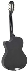 12 pcs conjunto de guitarra com equalizador e 6 cordas preto