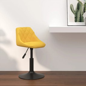 vidaXL Banco de bar veludo amarelo mostarda