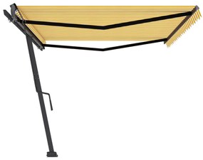 Toldo retrátil manual independente 500x300 cm amarelo e branco