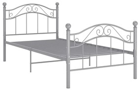 Estrutura de cama 90x200 cm metal cinzento