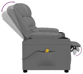 Cadeira de massagens couro artificial cinzento