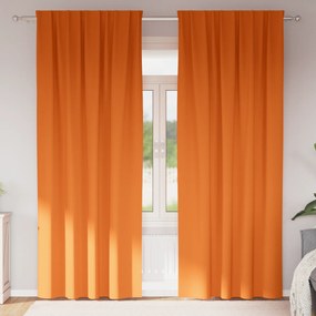 vidaXL Cortinas opacas 2 pcs Laranja Brilhante 260 x 140 cm Poliéster