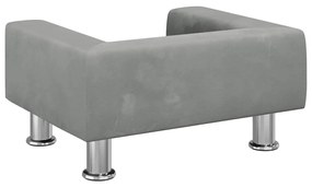 Cama para cães 50x40x26,5 cm veludo cinzento-claro