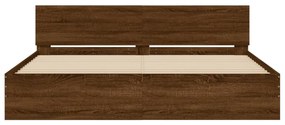 Estrutura de cama com cabeceira 180x200 cm carvalho castanho