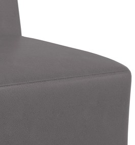 Poltrona sem braços 55 cm couro artificial cinzento