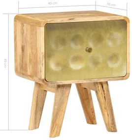 Mesa de cabeceira madeira de mangueira maciça 40x30x49 cm