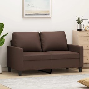 vidaXL Sofá de 2 lugares 120 cm couro artificial castanho