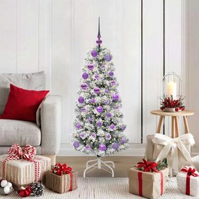 vidaXL Árvore de Natal Articulada Artificial Verde e Branco 120 cm
