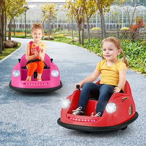 Carrinho de choques Elétrico de 12V para Crianças com Controlo Remoto Luzes LED Música 360° Giro Brinquedo para Bebés para Crianças 2-5 Anos de Idade