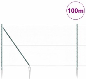 Cerca Hexagonal vidaXL Verde 1.6x100 m Aço