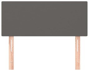 Cabeceira de cama couro artificial 80x5x78/88 cm cinzento