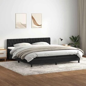 vidaXL Cama com molas/colchão 200x220 cm veludo preto