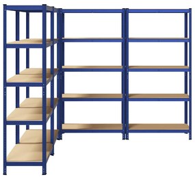 Prateleiras de armazenamento de 5 camadas 4 pcs aço azul