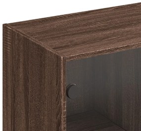 Estante c/ portas 136x37x142cm deriv. madeira carvalho castanho