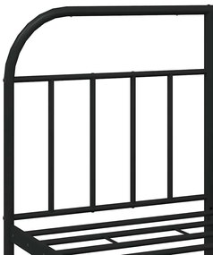 Estrutura de cama com cabeceira e pés 135x190 cm metal preto
