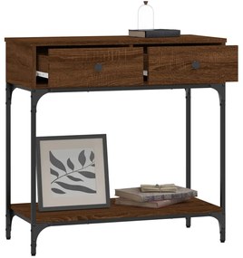 Mesa consola 75x34,5x75 cm derivados madeira carvalho castanho
