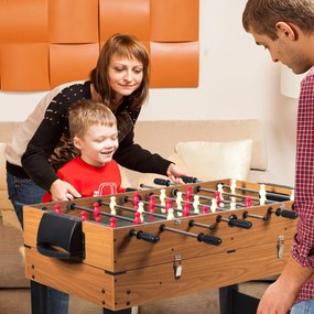 Mesa de jogo multifuncional Crianças 3 em 1 com matraquilhos, bilhar e Air hóquei castanho