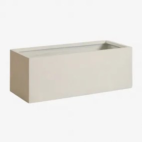 Vaso De Flores Retangular De Cimento Sergio 100 X 35 X 30 Cm & Branco - Sklum