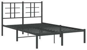 Estrutura de cama com cabeceira 120x190 cm metal preto