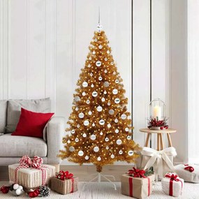 vidaXL Árvore de Natal com 300 LEDs com suporte Ouro 180 cm PET