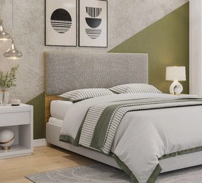 Cabeceira de Cama UNIQUE – 160x5x90 cm – MDP Cor de Mel e Tecido Panam