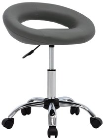 vidaXL Cadeira de jantar giratória couro artificial cinzento